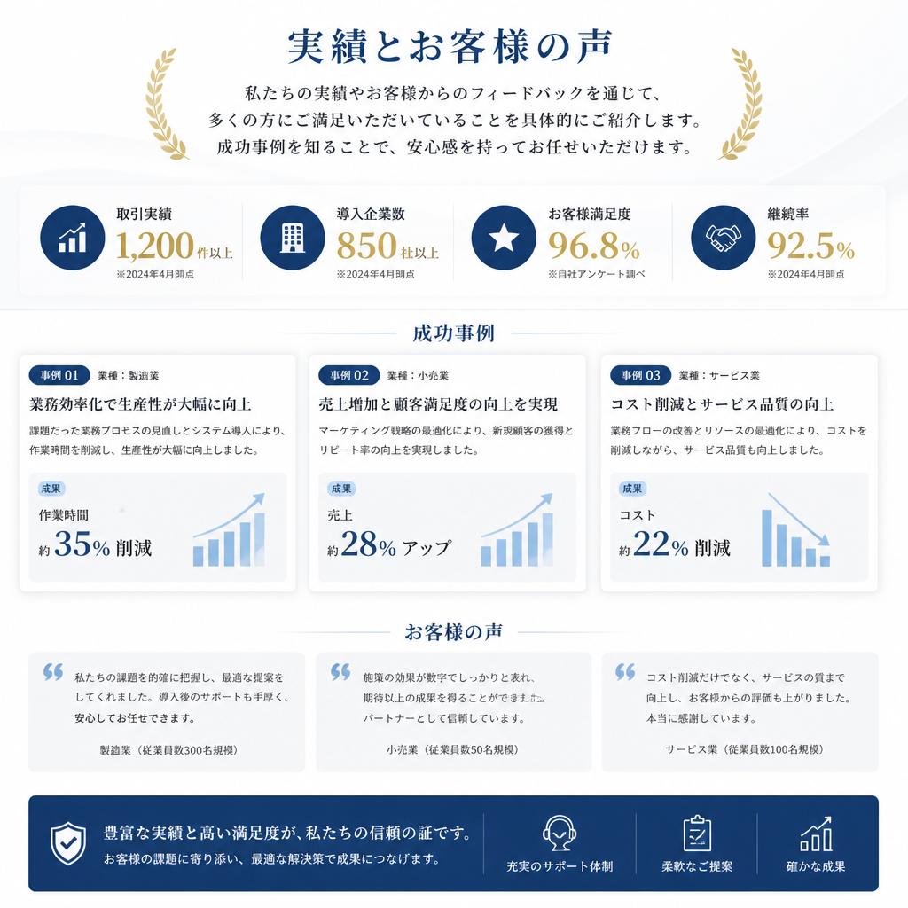 実績とお客様の声