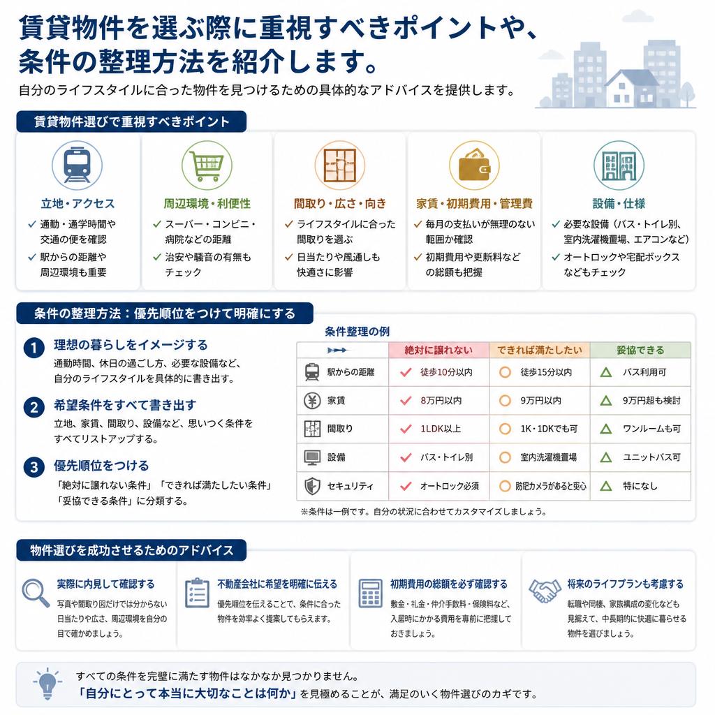 理想の賃貸物件を探すためのポイント