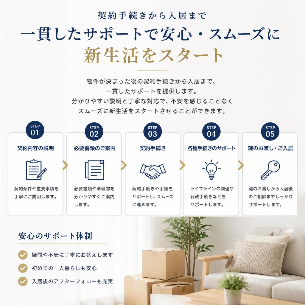 契約から入居までをサポート
