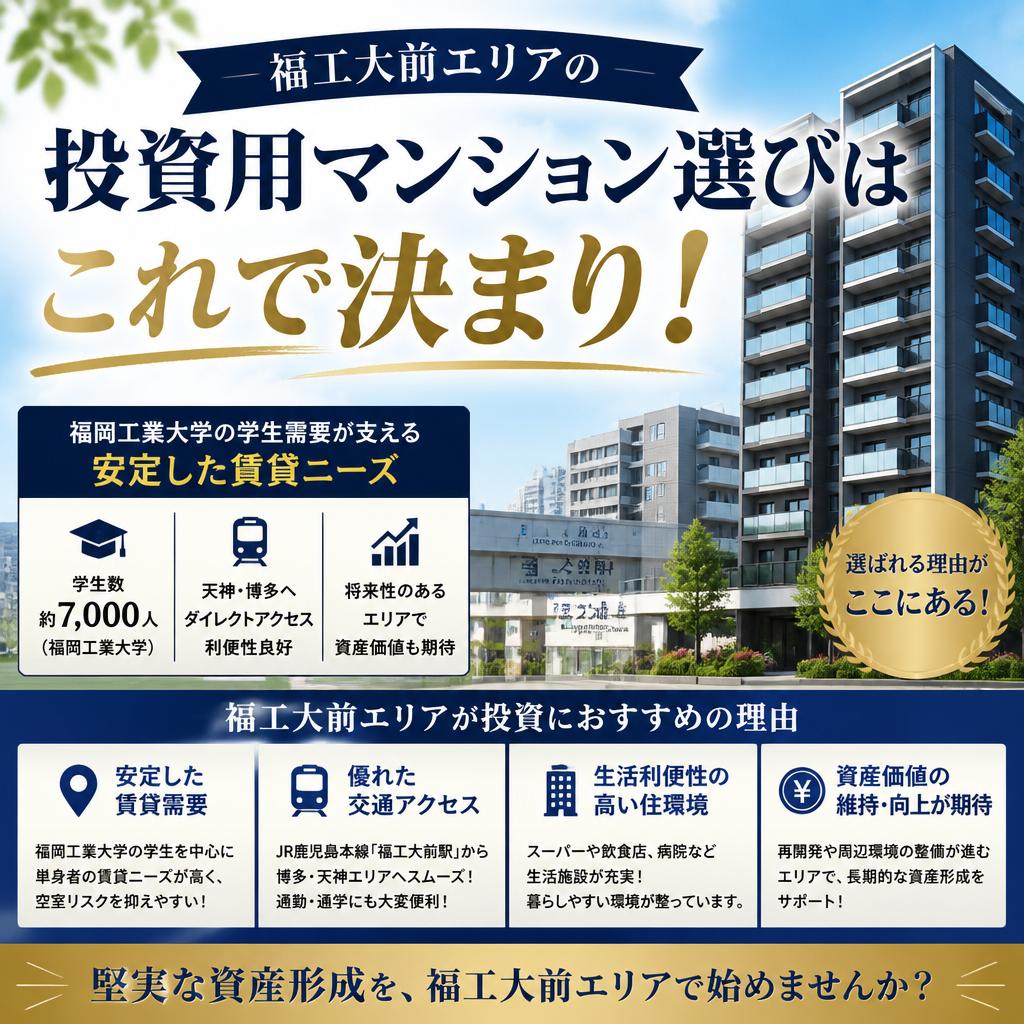 福工大前エリアの投資用マンション選びはこれで決まり！