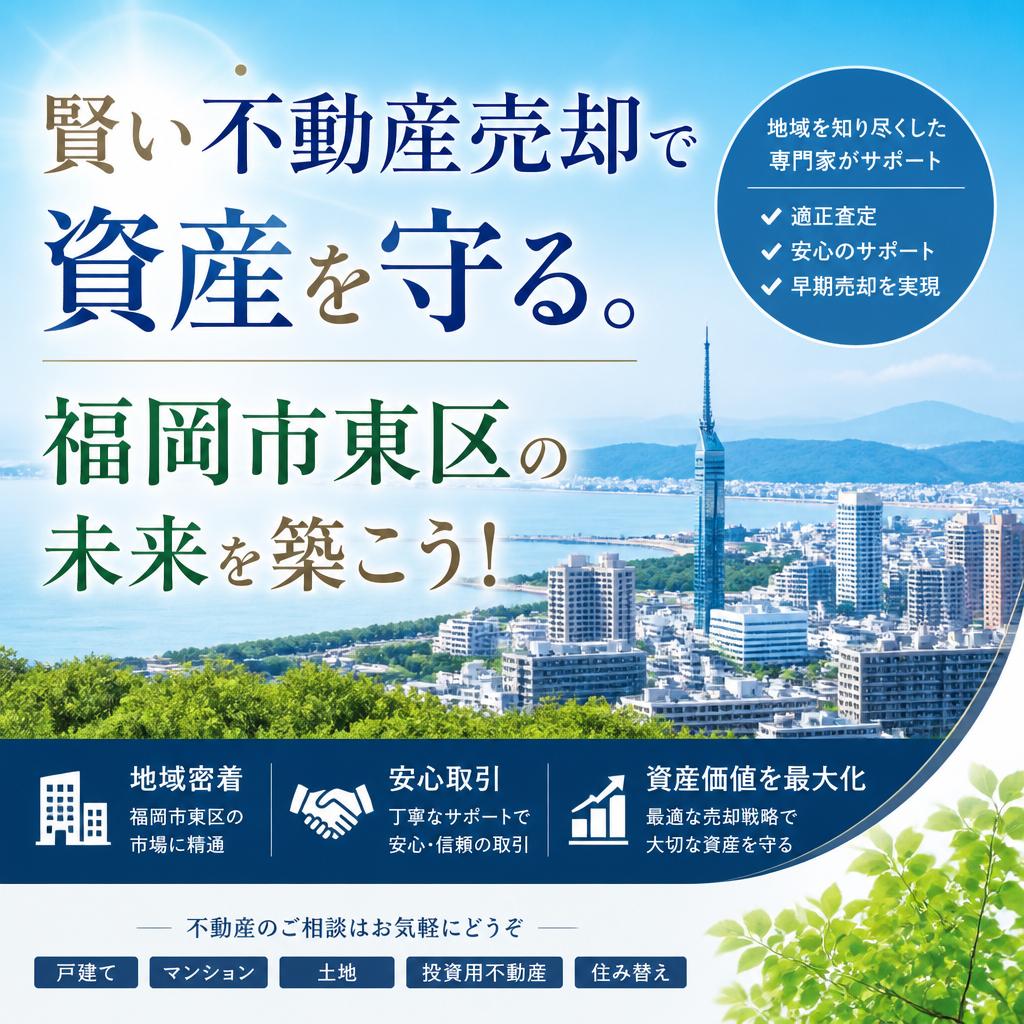 賢い不動産売却で資産を守る。福岡市東区の未来を築こう！