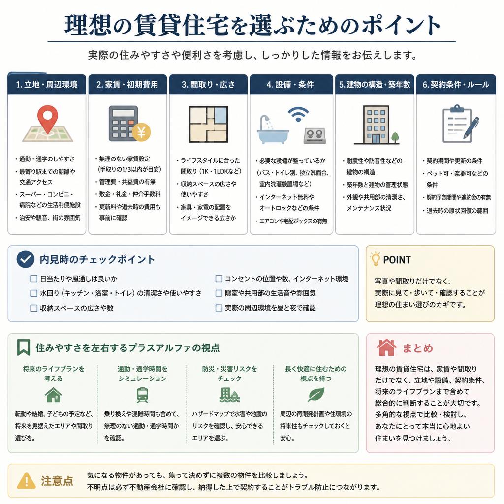 賃貸住宅を選ぶ際のポイント